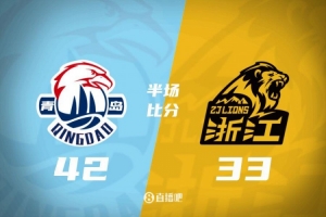 半场战报-杨瀚森8分2帽 胡金秋8分4板 青岛42-33广厦
