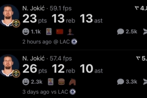 我可太难了！约基奇连续两场季后赛砍下20+三双 球队遭2连败😬