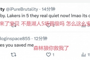 🐺2-1！美狼蜜：不是湖人5场拿下吗？咋这么安静？我狼绅士横扫